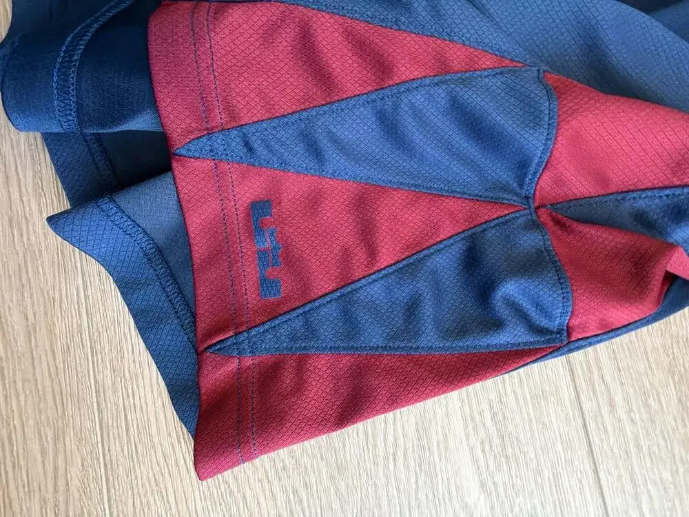 Nike LeBron James Dri-FIT Basketball Shorts Navy Blue Maroon Size XL
